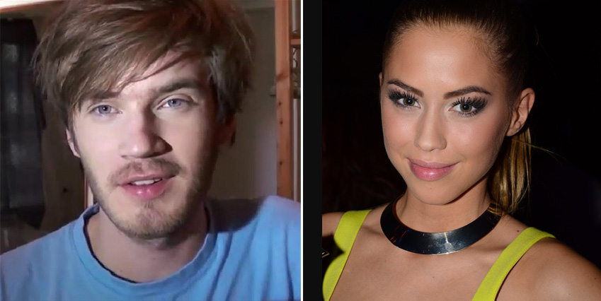 Daataspelskändisarna PewDiePie och Kenza.