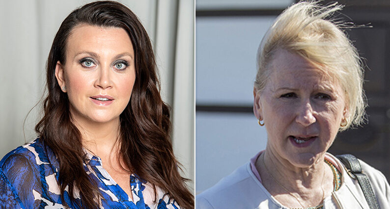 Camilla L&auml;ckberg i j&auml;ttebr&aring;k med Margot Wallstr&ouml;m