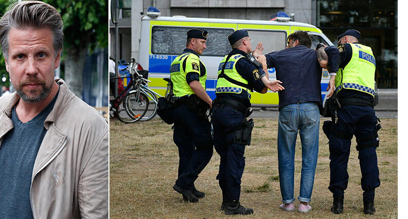 Filip Hammar tagen av polisen p&aring; bar g&auml;rning i Mellansverige