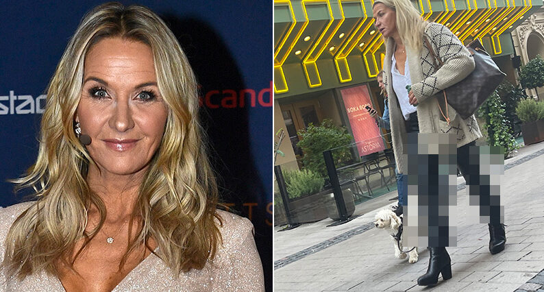 Kristin Kaspersen visar upp sexiga l&auml;derbyxan