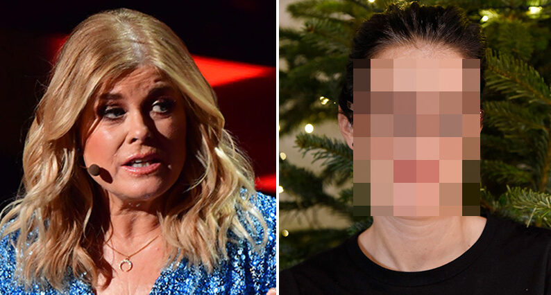 Pernilla Wahlgren i julgransbr&aring;k med k&auml;ndiskvinna