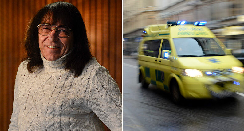 Svenne Hedlund f&ouml;rd akut med ambulans till sjukhus
