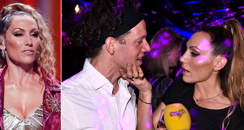 Lina Hedlund i j&auml;ttebr&aring;k med sin partner Nassim Al Fakir