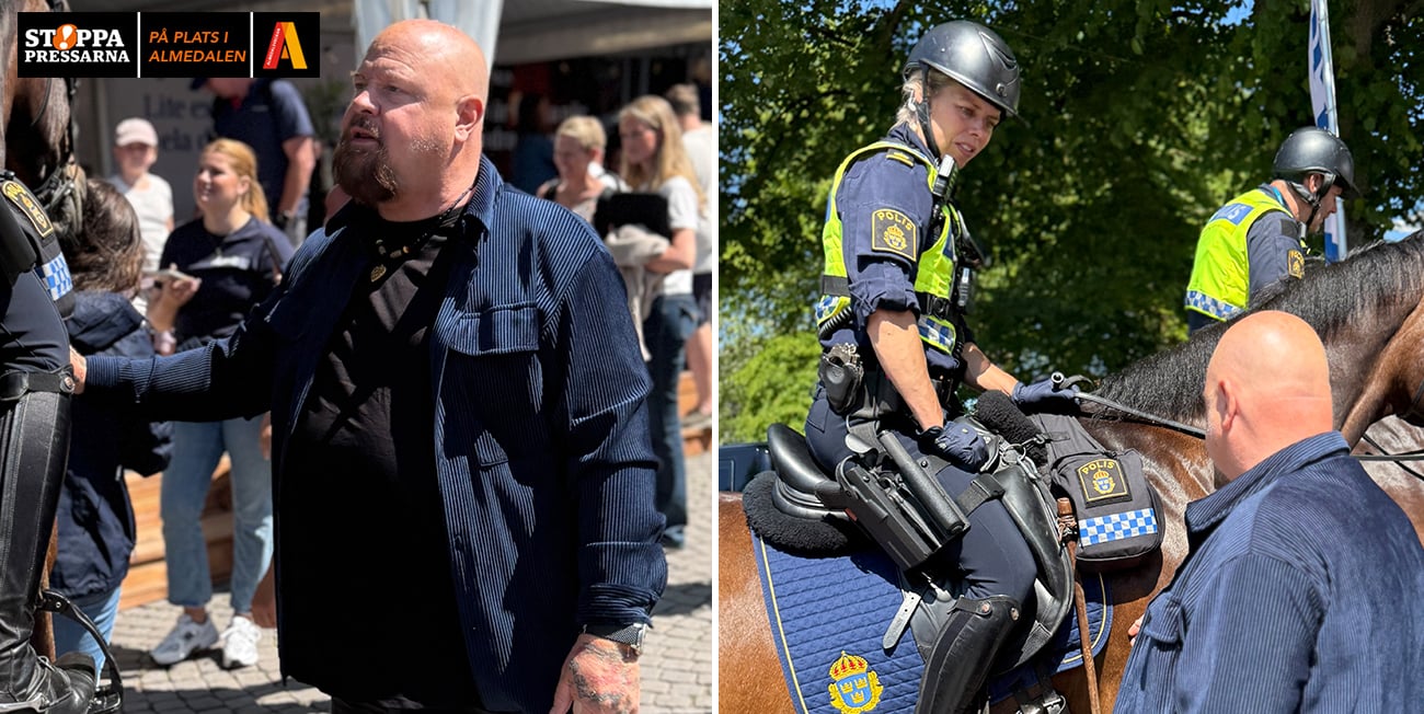 Efter bråket med frun: Anders Bagge i samtal med polisen