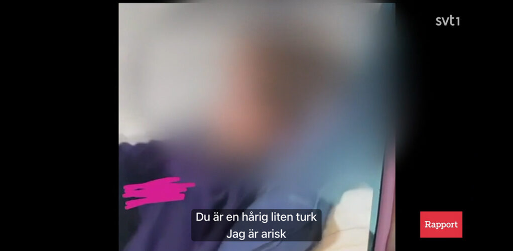 Sonen har &auml;ven blivit utsatt med filmer p&aring; sociala medier.