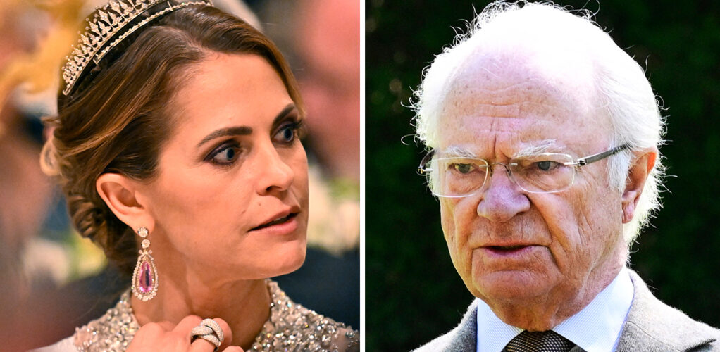 Hit men inte l&auml;ngre! Nu stoppas prinsessan Madeleine av kung Carl Gustaf som s&auml;tter ned foten.