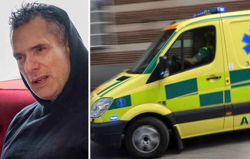 Thorsten Flinck f&ouml;rd till sjukhus med hj&auml;rtproblem