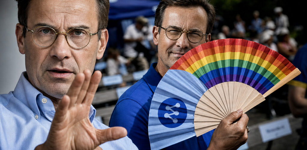 Ulf Kristersson vill inte svara på de känsliga gayfrågorna.