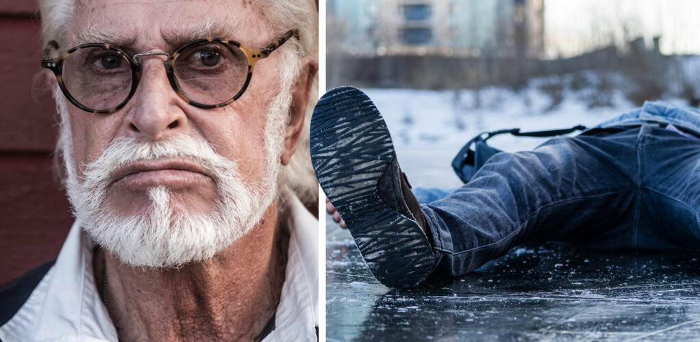 Dramatisk olycka. Ulf Brunnberg föll handlöst med huvudet före och blev liggande helt hjälplös i 30 minuter.