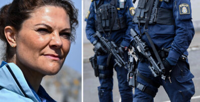 Victoria i ot&auml;ckt knivdrama &ndash; bev&auml;pnad 73-&aring;ring gripen vid slottet