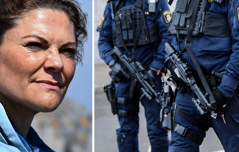 Victoria i ot&auml;ckt knivdrama &ndash; bev&auml;pnad 73-&aring;ring gripen vid slottet
