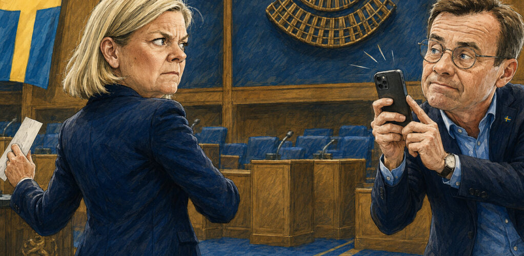 Magdalena Andersson är rasande efter att Ulf Kristersson publicerade den smygtagna bilden.