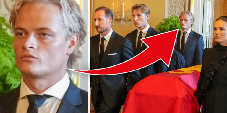 H&auml;r b&auml;r skandalsonen Marius kung Haralds kista &ndash; med fotboja