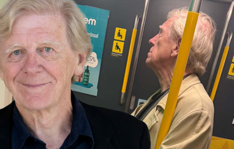 Inga galenskaper när Claes Eriksson tar tunnelbanan – se bilderna