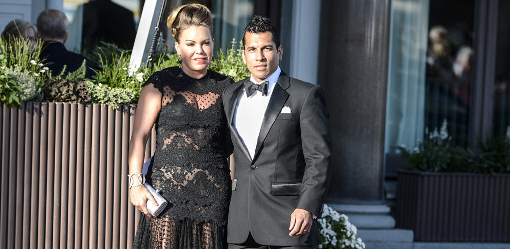 Josephine Zapata Genetay och Anderson Zapata i samband med prinsessan Madeleines bröllop.