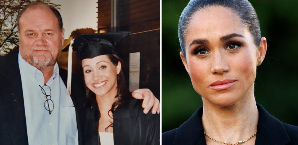 Meghan Markle tillsammans med sin pappa Thomas Markle under lyckligare dagar. I dag &auml;r relationen bruten och familjen skakas av nya allvarliga anklagelser.