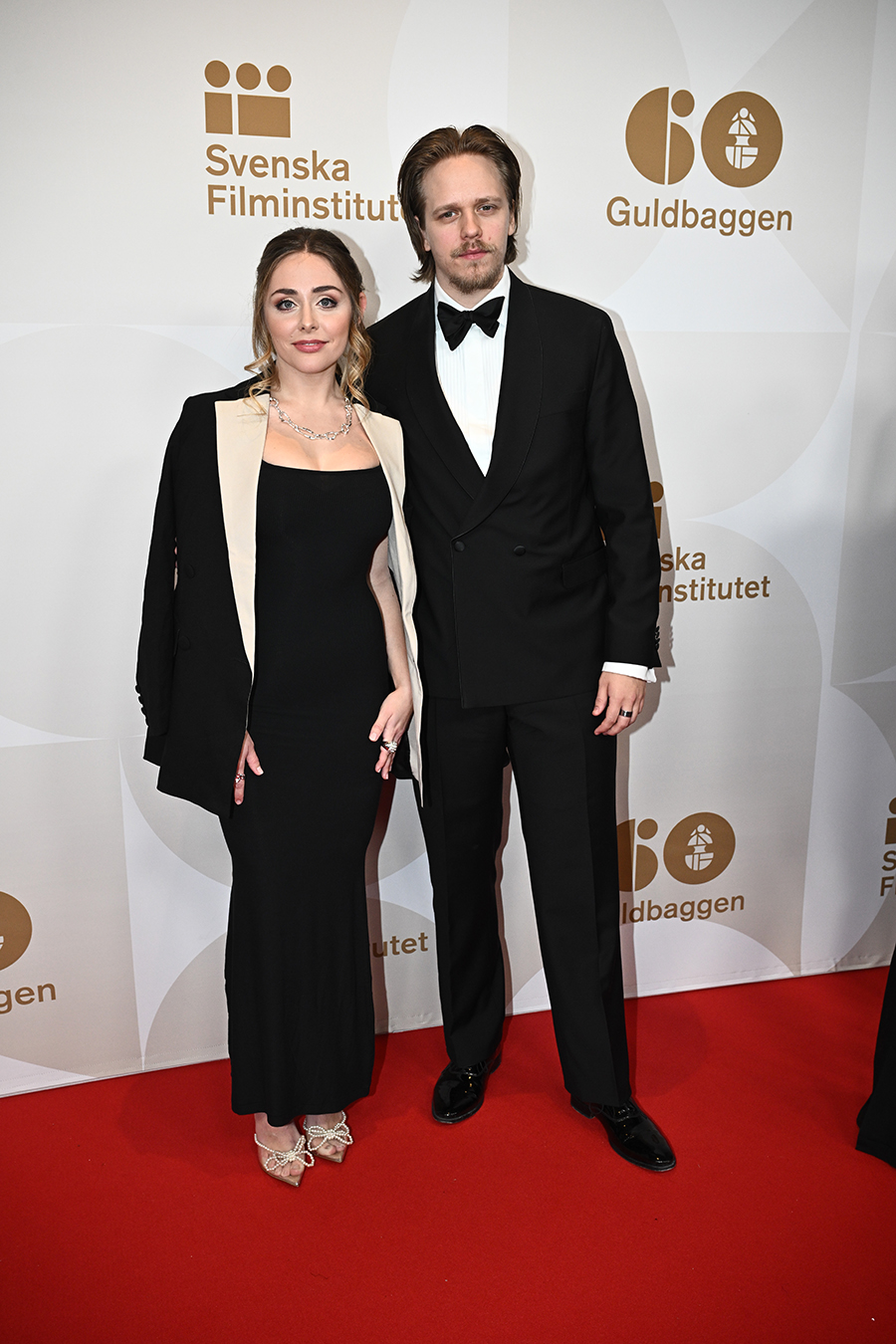 Melina Göransson och Valter Skarsgård på Guldbaggegalan