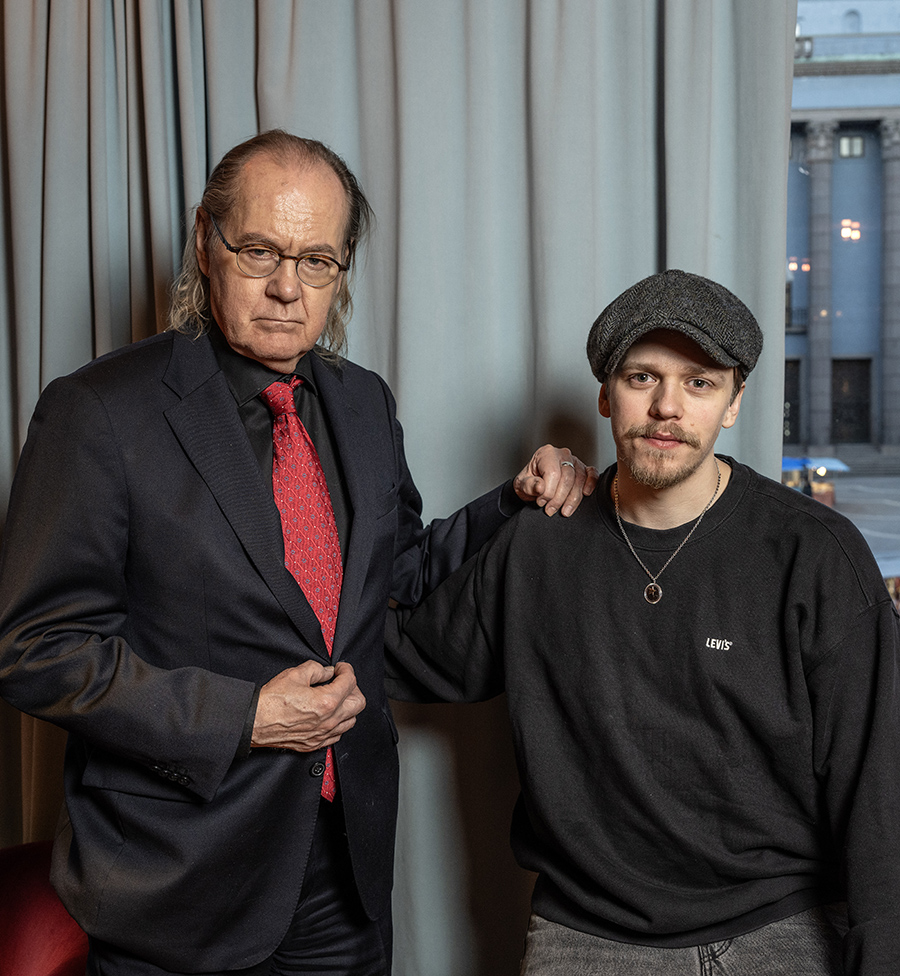 Peter Haber och Valter Skarsgård i samband med Beck-filmerna
